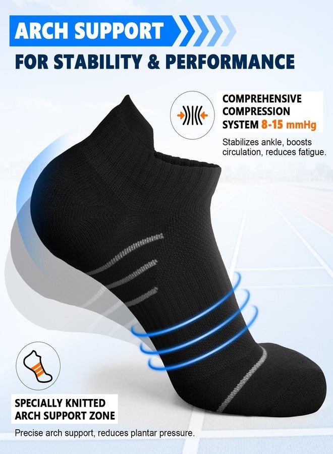 Aoliks Compression Running Socks for Women Men,Ankle Athletic Plantar Fasciitis Socks 6 Pairs - Image 2